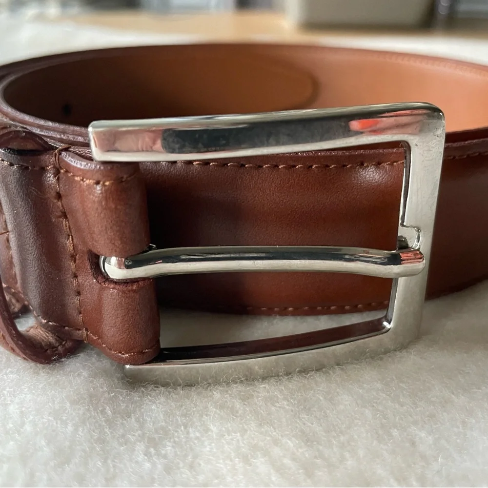NORDSTROM WALNUT CALF LEATHER BELT 44